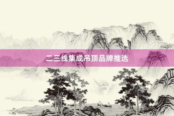 二三线集成吊顶品牌推选